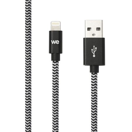 Cable USB We vers Lightning 2m (Noir/Blanc)