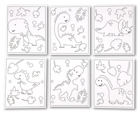 Carte à sabler ou à pailleter Dinosaure 6 pièces