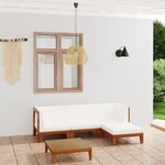 vidaXL Salon de jardin 5 Pièces avec coussins Bois d'acacia solide