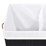 vidaXL Panier à linge avec 2 sections bambou noir 100 L