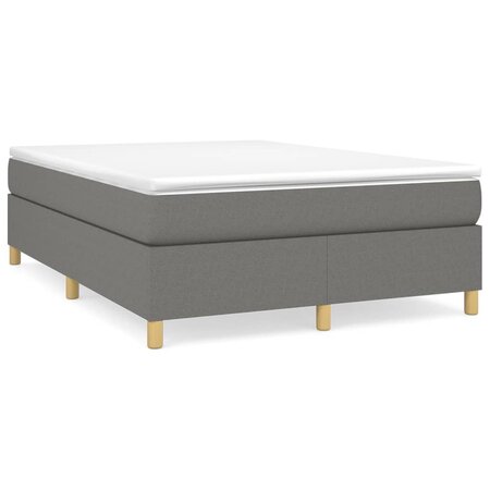 vidaXL Sommier à ressorts de lit Gris foncé 140x200 cm Tissu