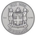INDIAN Mandala Art 3 onces argent monnaie 10 Dollars Fiji 2023