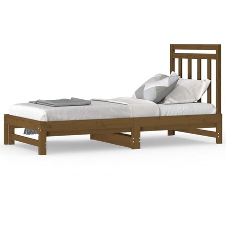 vidaXL Lit coulissant Marron miel 2x(90x190) cm Bois de pin massif