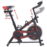 vidaXL Vélo d'appartement avec capteurs de pouls Noir et rouge