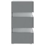 vidaXL Table de chevet à LED Gris 45x35x67 cm Bois d'ingénierie