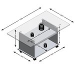 Fmd table basse avec roulettes gris béton et blanc