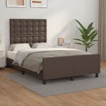 vidaXL Cadre de lit avec tête de lit Marron 120x200 cm Similicuir