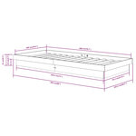 vidaXL Cadre de lit Marron miel Bois massif 100x200 cm