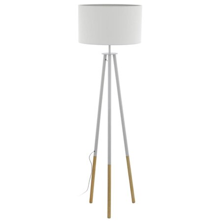 Eglo lampadaire bidford blanc et marron