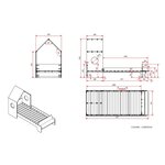 CASAMI Lit cabane 200x90 cm + Armoire ouverte