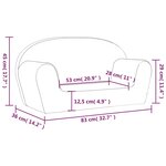 vidaXL Canapé pour enfants à 2 places Gris clair Peluche douce