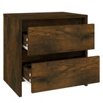 vidaXL Tables de chevet 2 Pièces Chêne fumé 45x34 5x44 5 cm Aggloméré