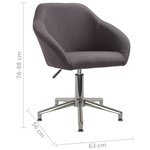 vidaXL Chaise pivotante de salle à manger Taupe Tissu