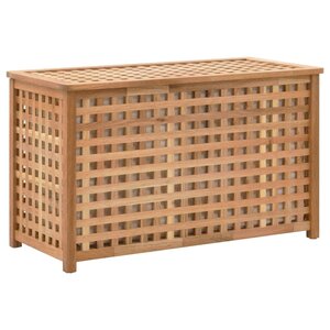 vidaXL Coffre de blanchisserie 77 5x37 5x46 5 cm Bois massif de noyer