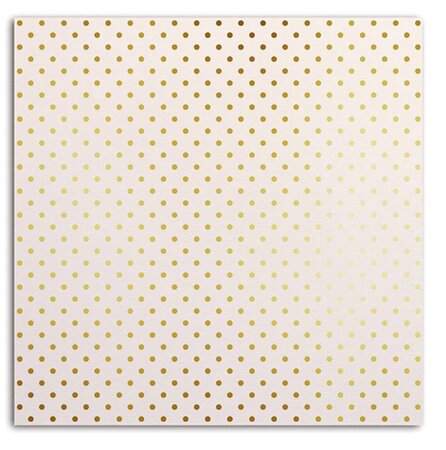 Papier Scrapbooking Mahé Blanc Pois Or 30 5x30 5 Cm - Draeger paris