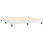 vidaXL Lit à sommier tapissier avec matelas Blanc 180x200cm Similicuir