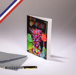 Carte double c'est chic ! Créée et imprimée en france - joyeux anniversaire - cocktail