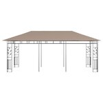 vidaXL Belvédère avec moustiquaire 6x3x2 73 m Taupe 180 g/m²