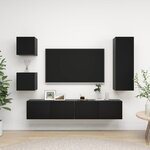 vidaXL Ensemble de meuble TV 5 Pièces Noir Aggloméré