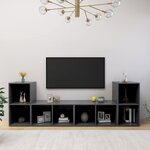 vidaXL Meubles TV 4 Pièces Gris 72x35x36 5 cm Aggloméré