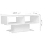 vidaXL Table basse Blanc 103 5x50x44 5 cm Aggloméré