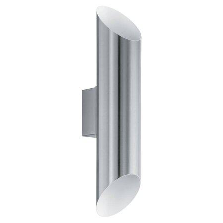 Eglo lampe murale led d'extérieur agolada 2x3 7 w argenté