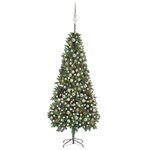 vidaXL Arbre de Noël artificiel pré-éclairé/boules pommes de pin 210cm