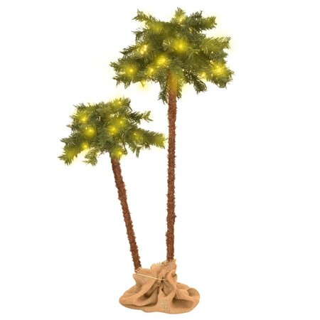 vidaXL Palmier artificiel double avec LED 125 cm et 210 cm