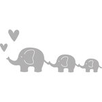 Gabarit de découpage famille d'éléphants  0 8 - 2 3cm x 0 7 - 9cm  2 pces