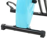 vidaXL Vélo d'appartement magnétique avec mesure du pouls Noir et bleu