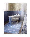 Tapis coton motif étoile - bleu 120 x 160