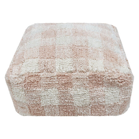 Pouf Vichy rose 20 x 40 x 40 cm