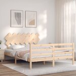 vidaXL Cadre de lit avec tête de lit 140x200 cm bois massif