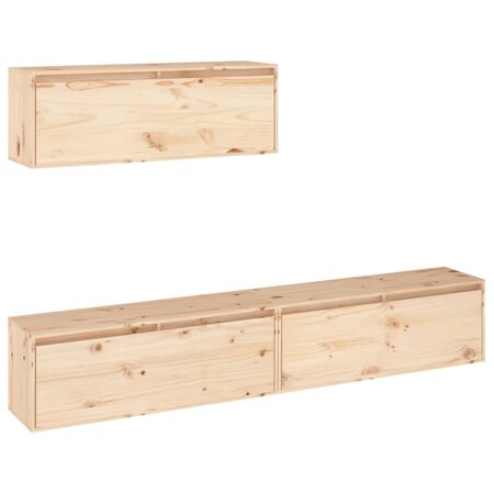 vidaXL Meubles TV 3 Pièces Bois massif de pin