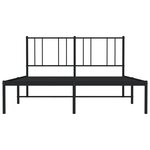vidaXL Cadre de lit métal avec tête de lit noir 140x190 cm