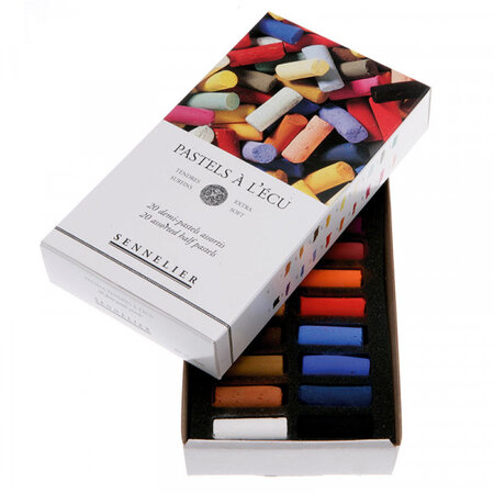 Boîte de 20 demi-pastels à l'écu assortis sennelier extra tendre