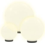 vidaXL 6 Pièces Jeu de lampe boule à LED PMMA sphérique 20/30/40 cm