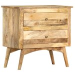 vidaXL Table de chevet 65 x 35 x 60 cm Bois de manguier massif