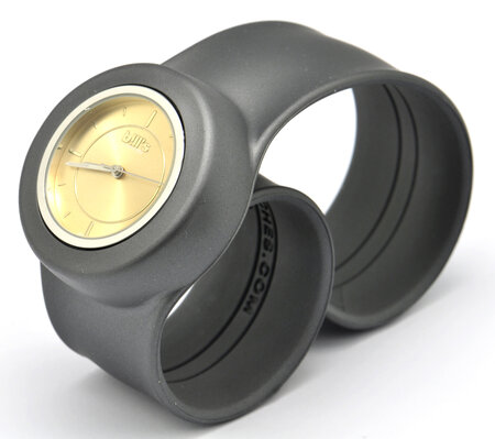 Montre classic bracelet gun et cadran gold sun.