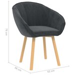 vidaXL Chaise de salle à manger Gris foncé Velours
