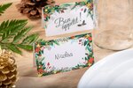 Lot de 12 marque-places de Noël traditionnels floral