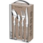 Lou laguiole ensemble de coutellerie 24 pièces tradition taupe