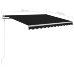 vidaXL Auvent rétractable automatique 300x250 cm Anthracite