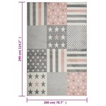 vidaXL Tapis pour enfants 200x290 cm Motif d'étoiles Rose