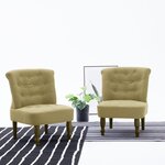 vidaXL Chaises françaises lot de 2 vert tissu