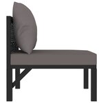 vidaXL Canapé central sectionnel et coussin Résine tressée Anthracite