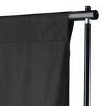 vidaXL Toile de fond Coton Noir 600 x 300 cm