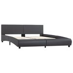 vidaXL Cadre de lit avec LED Gris Similicuir 180 x 200 cm