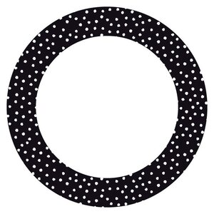 12 stickers cercle Ø 6 3 cm - Noir à pois blancs