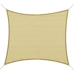 Voile d'ombrage rectangulaire 3 x 4 m polyéthylène haute densité résistant aux UV coloris sable
